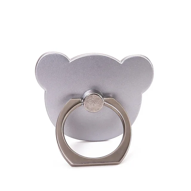 Bear Silvery Finger Ring Mobile Socket Phone Stand Holder For Samsung Xiaomi For iPhone 8 7 6 6S Plus 5S Smart Phone IPAD MP3 Car Mount Stand - Цвет: Bear Silvery