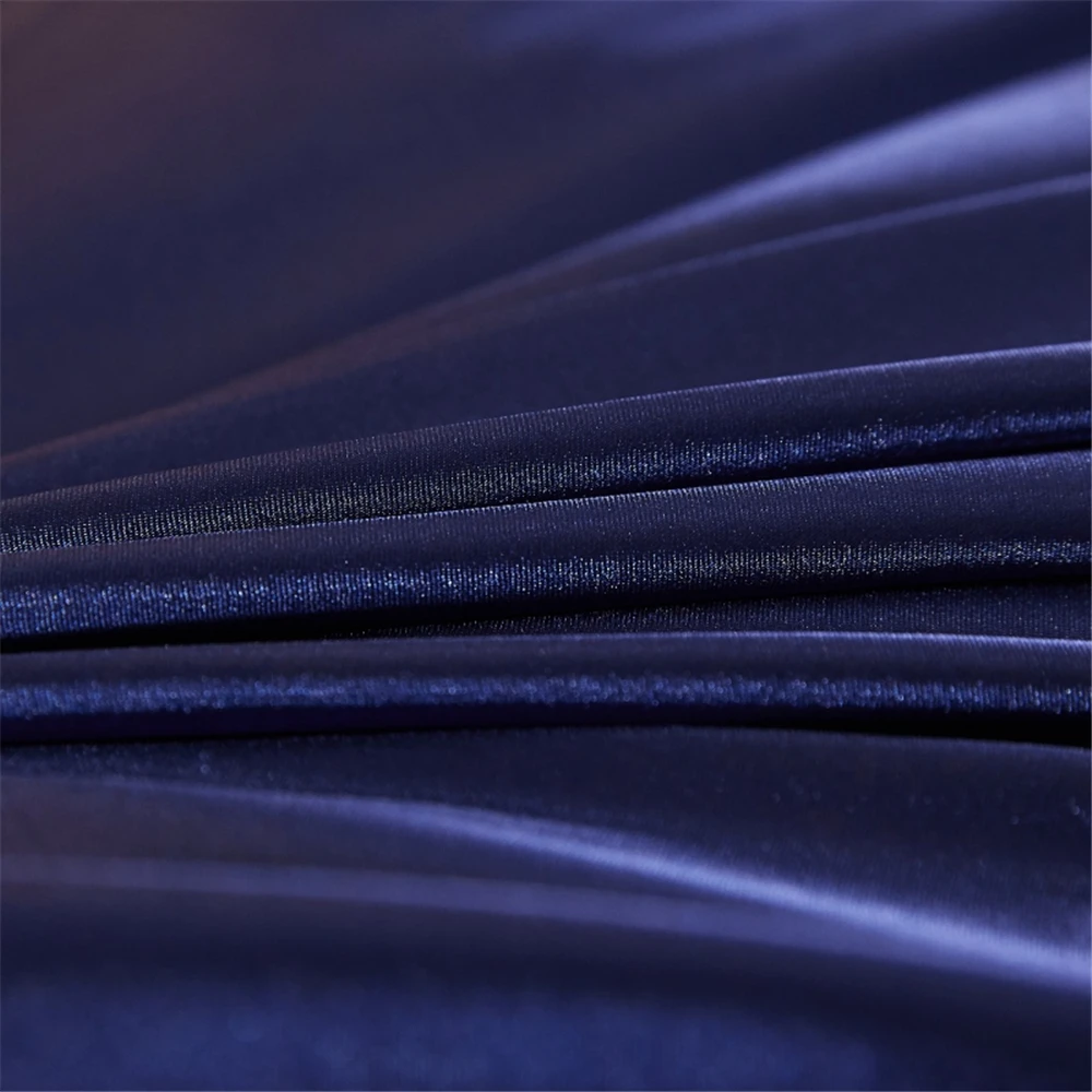 SlowDream темно-синие атласные шелковые Постельное белье шелковистый пододеяльник