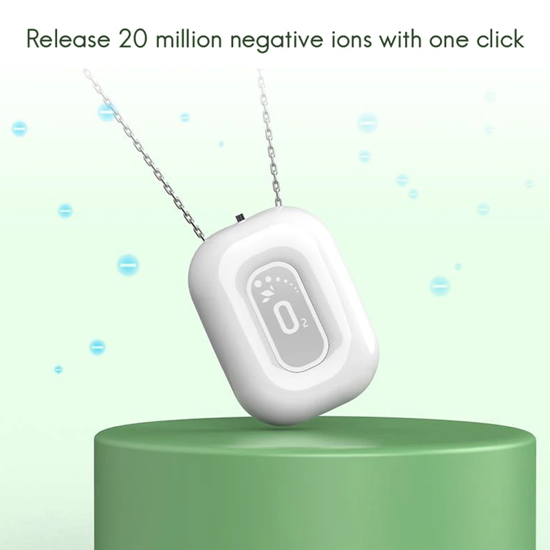 

Fashionable Personal Wearable Mini Portable Negative Ion Hanging Neck Air Purifier Ionizer Generator
