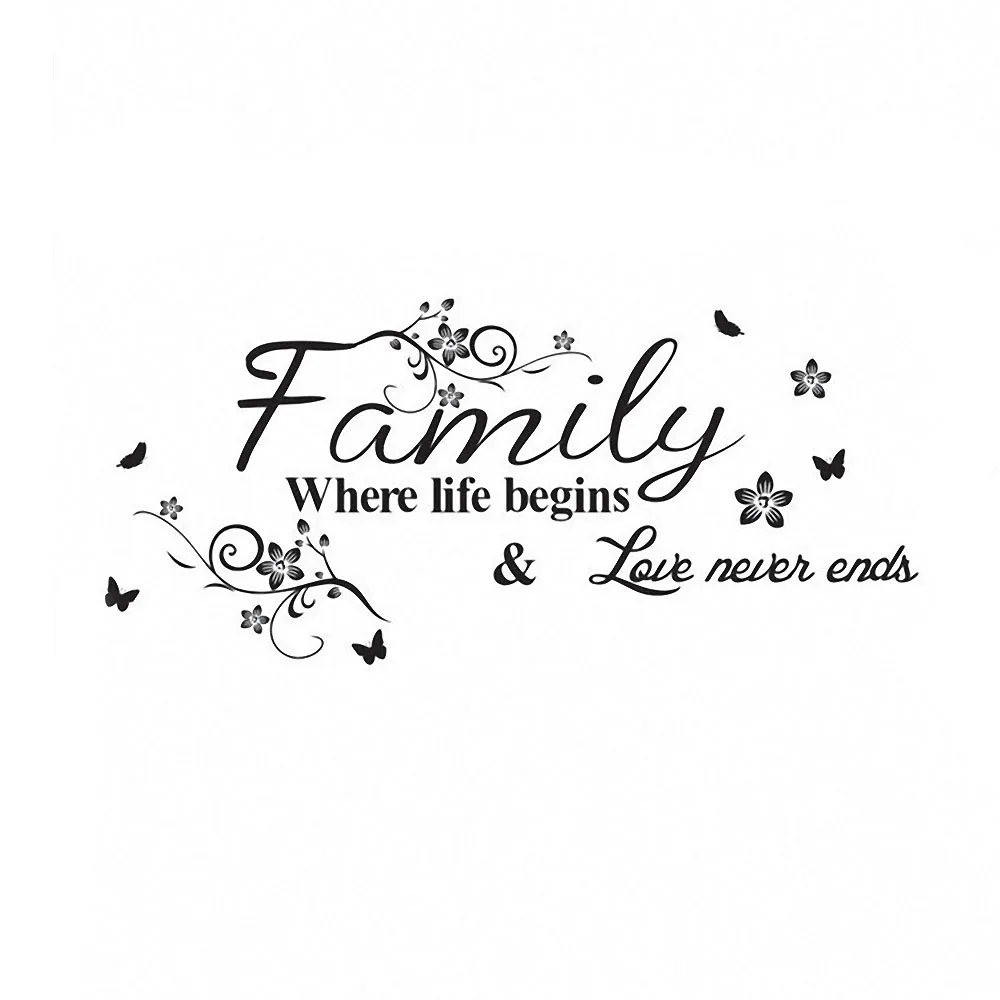 Креативные семейные наклейки на стену с цитатой художественная наклейка