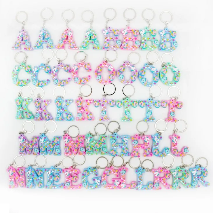 1 шт. 3D Единорог брелок письмо ПВХ мешок кулон подарок кошелек повесить на день