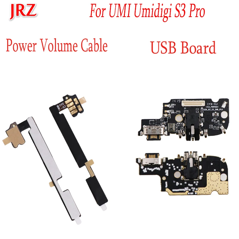 Гибкий кабель с кнопкой громкости и питания для UMI Umidigi S3 Pro USB плата зарядный порт