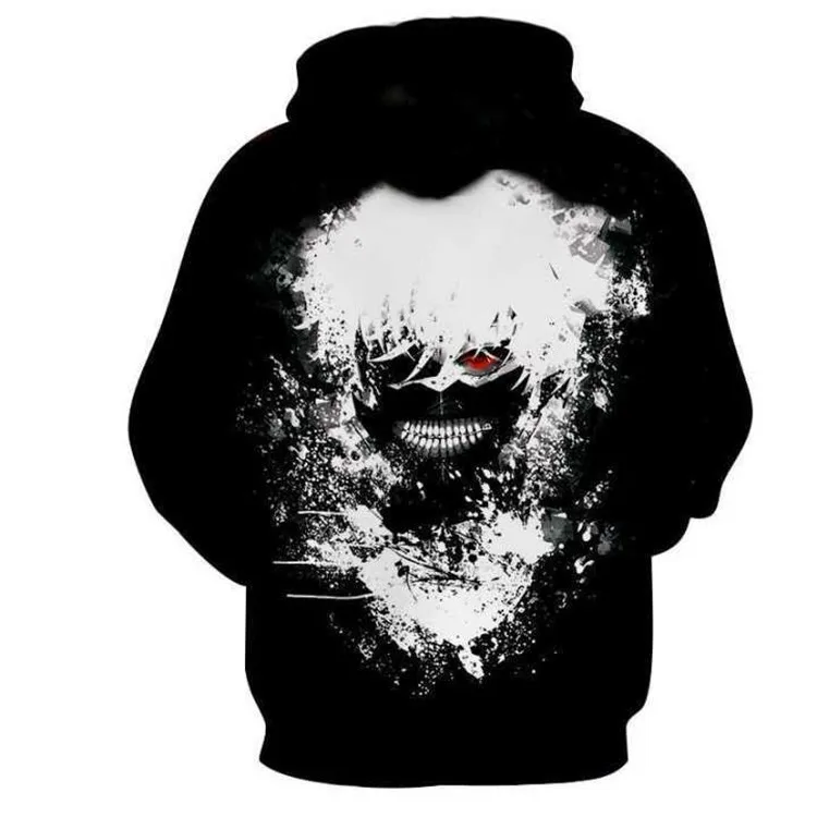 Токийский Гуль Толстовка Кен канеки Косплей холодный белый голова черная