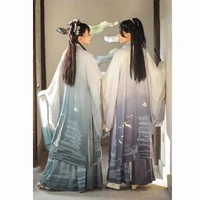 menwomen hanfu chinese ancient traditional blue outfit fantasia couples cosplay costume fancy couple dress for men and women