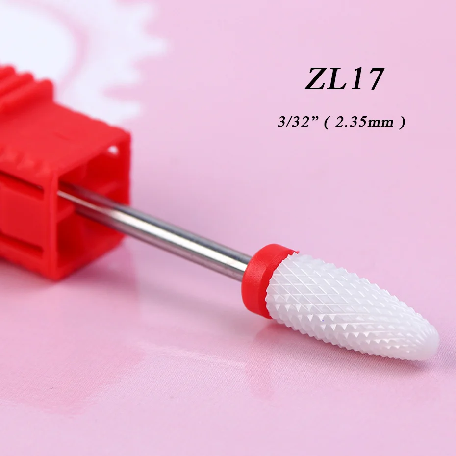 ZL17 1 шт. керамические фрезы для электрических ногтей сверла алмазные фрезы твердосплавные фрезы УФ-гель для удаления маникюрных инструментов BEZL01-25 - Цвет: ZL17