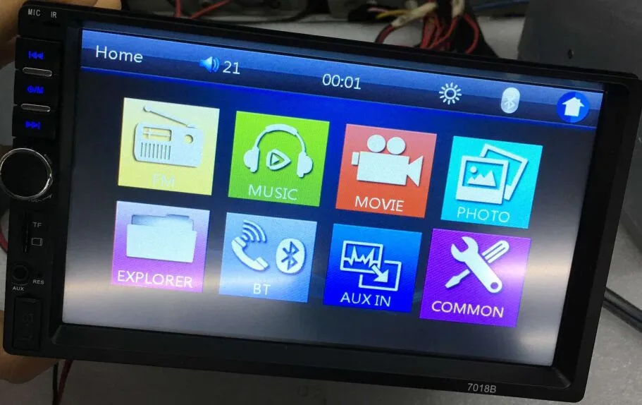 2 Din Универсальный Bluetooth 7 дюймов Экран Дисплей Aux Вход Авто DVD FM/MP5 плеер автомобиля зеркало заднего вида Камера Вход Лидер продаж