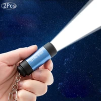 magixun 2pc mini usb rechargeable flashlight strong brighting waterproof multifunction lamp pocket keychain torch battery campin
