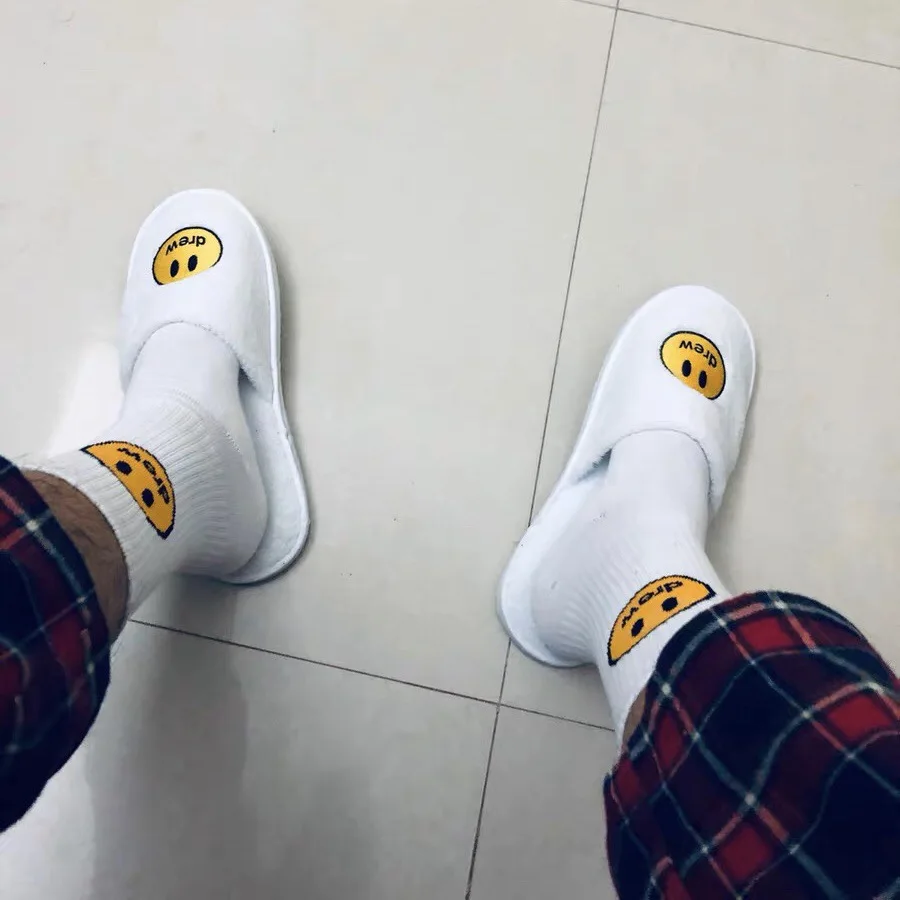 Носки для взрослых до середины голени Джастин Бибер JB JBiebs Sox Drew Smile Face House
