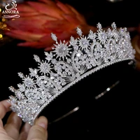 asnora new vintage baroque crown tiaras gorgeous zircon crystal princess birthday headdress and bridal hair jewelry for wedding