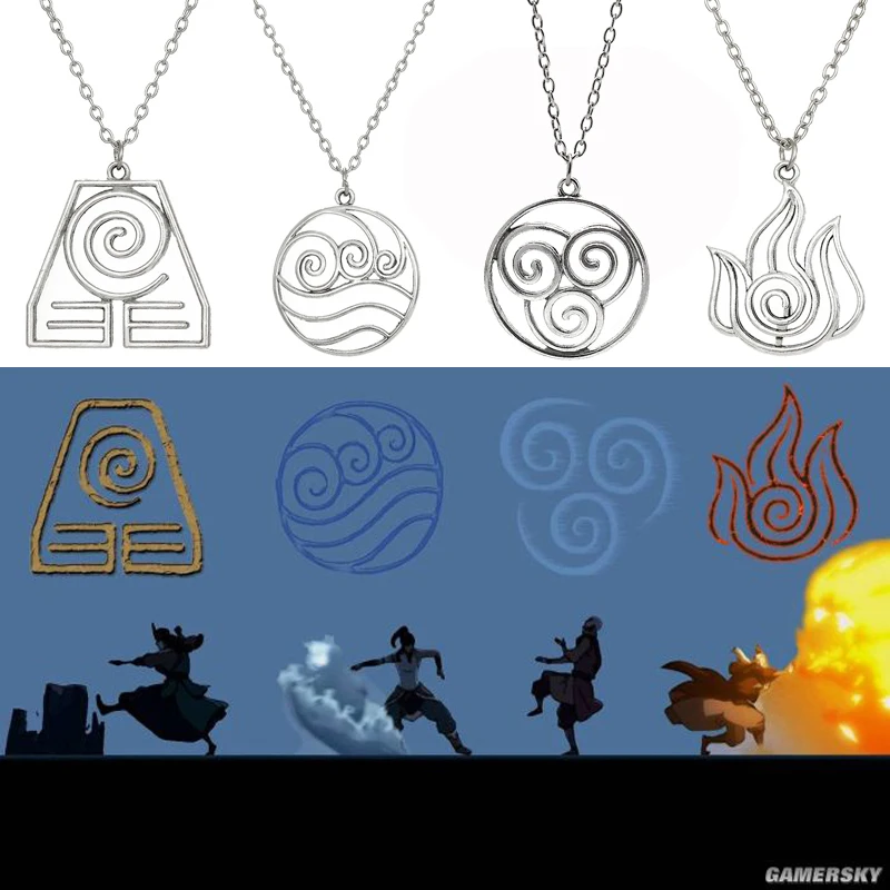 Movie The Last Airbender Necklace Cute Badge Symbol Pendant Alloy Necklaces Cosplay Jewelry Fashion Party Accessory Gift NEW
