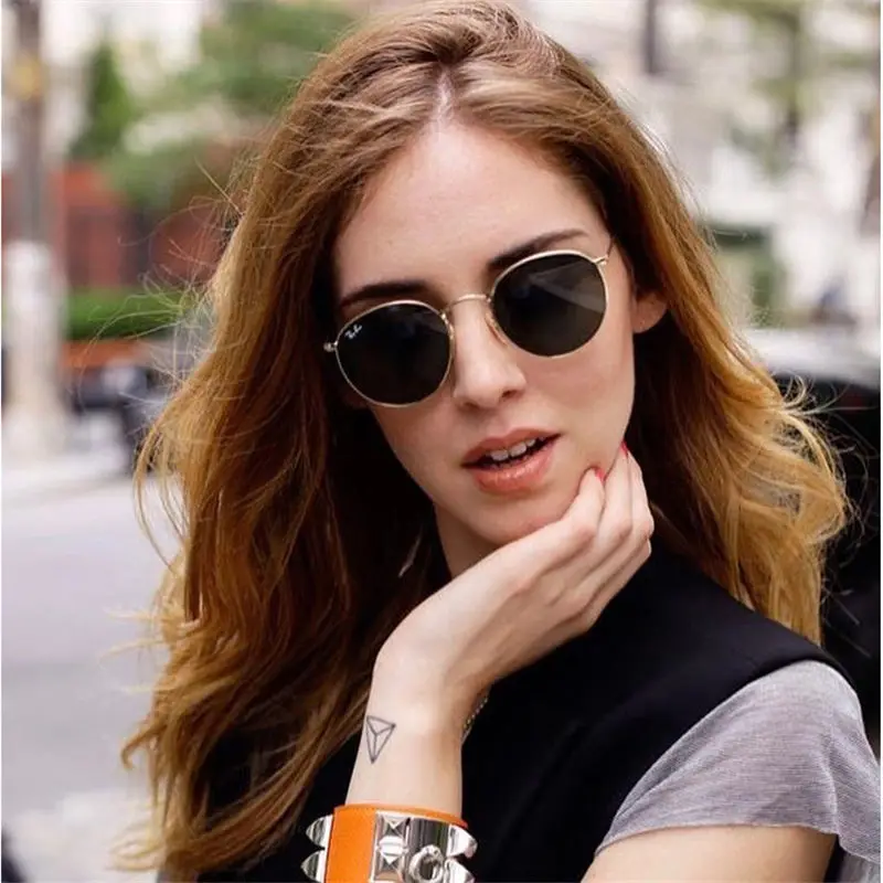 Женские и мужские солнцезащитные очки KUJUNY круглые в стиле ретро зеркальные