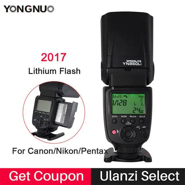 Беспроводная вспышка Yongnuo YN860Li для камеры Nikon D5300 D7100 D7200 D750 1800 мАч|Аксессуары