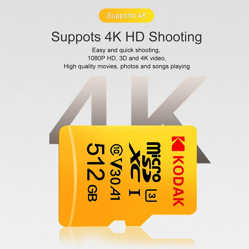 Kodak микро сд microsdxc 16ГБ 32ГБ 64ГБ 128ГБ карта U1 U3 флеш TF памяти флешка на камера