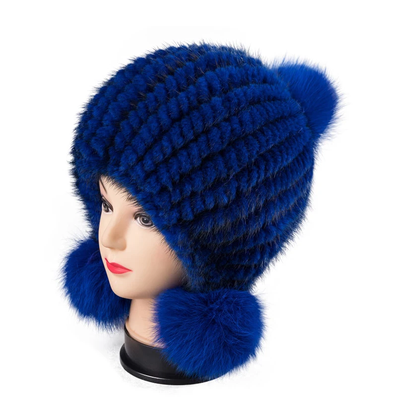 Женская меховая шапка 2019 модная Трендовая из лисьего меха и норки Новая