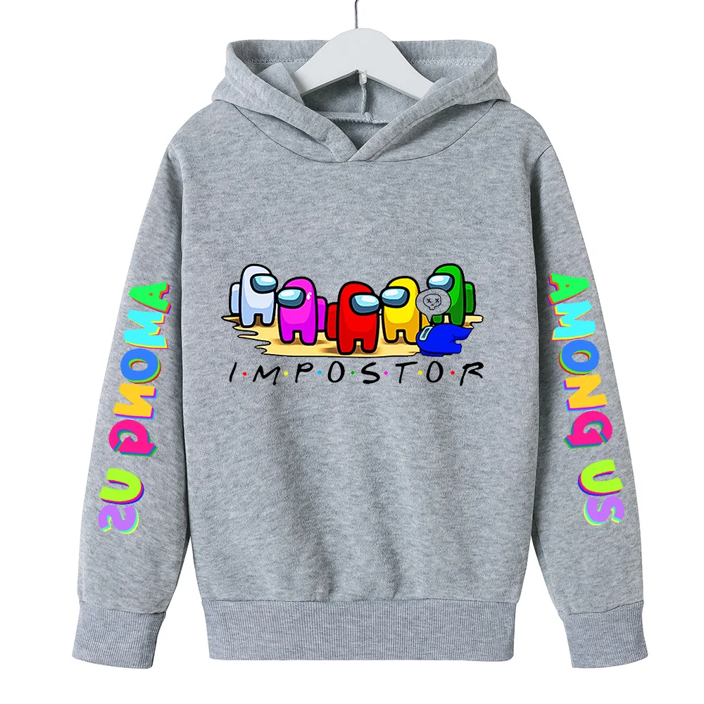 

Spring Autumn Boy's and Girl's Fashion Casual 4-14T Cotton Impostor Pattern Print Long Sleeve Pullover Hoodie