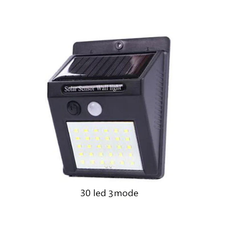 30 led 3mode Новейшее 3 режима 20/25/30 светодиодный лампа, подзаряжающаяся на солнце открытый сад лампы движения Сенсор сад Security стены свет лампы - Испускаемый цвет: 30 led 3mode