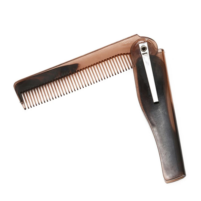 1PC Portable Folding Knife Hair Combs Travel Commercial Plastic Small Comb For Men Special Head Moustache | Красота и здоровье