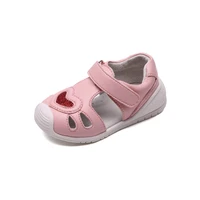 little girls sandals genuine leather red heart closed toe 2020 new kids summer footwear arch support closed heel white sandq
