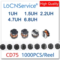 locnservice 200pcs 1000pcs cd75 7x7 8x5 5mm smd 1uh 1 5uh 2 2uh 3 3uh 4 7uh 6 8uh power inductor 77 85 5mm