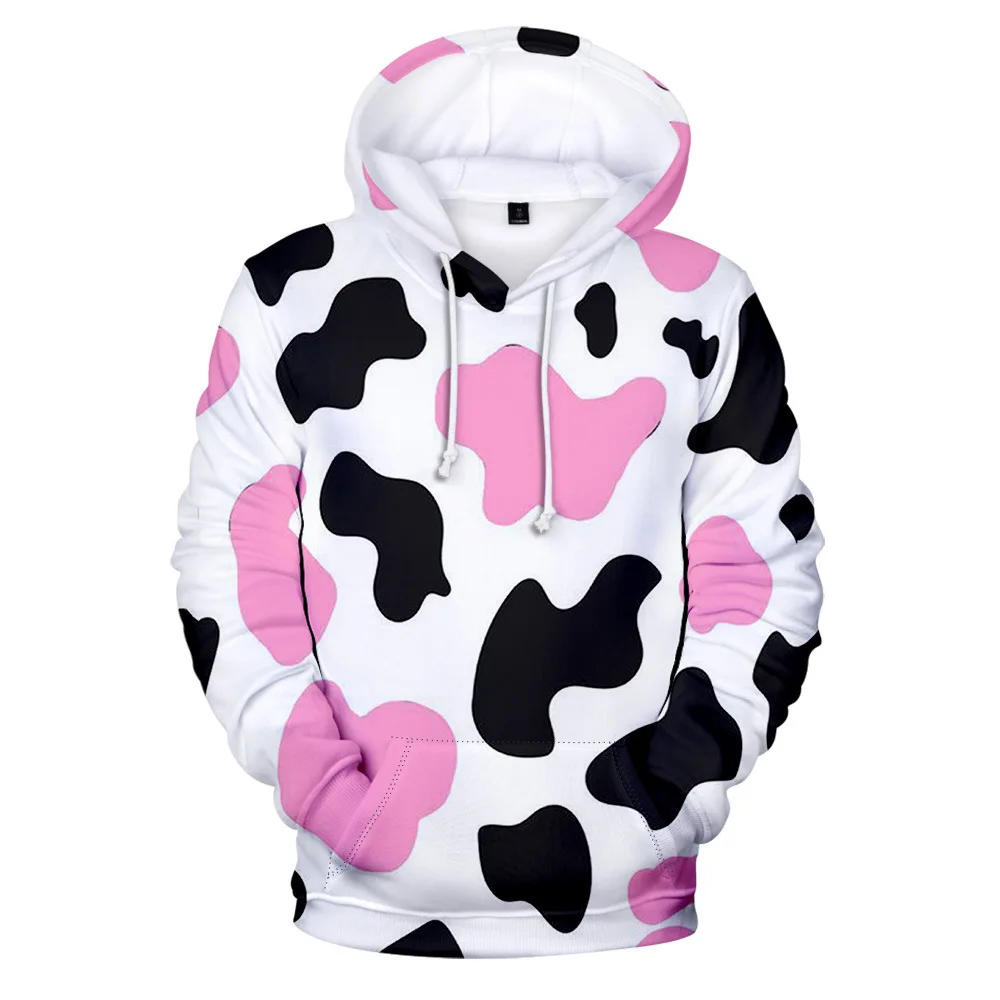 

2021 New dairy cow pattern Hoodies Sweatshirts Men/Women/ Kids Spring Autumn High Quality Streetwear pullover Clothes