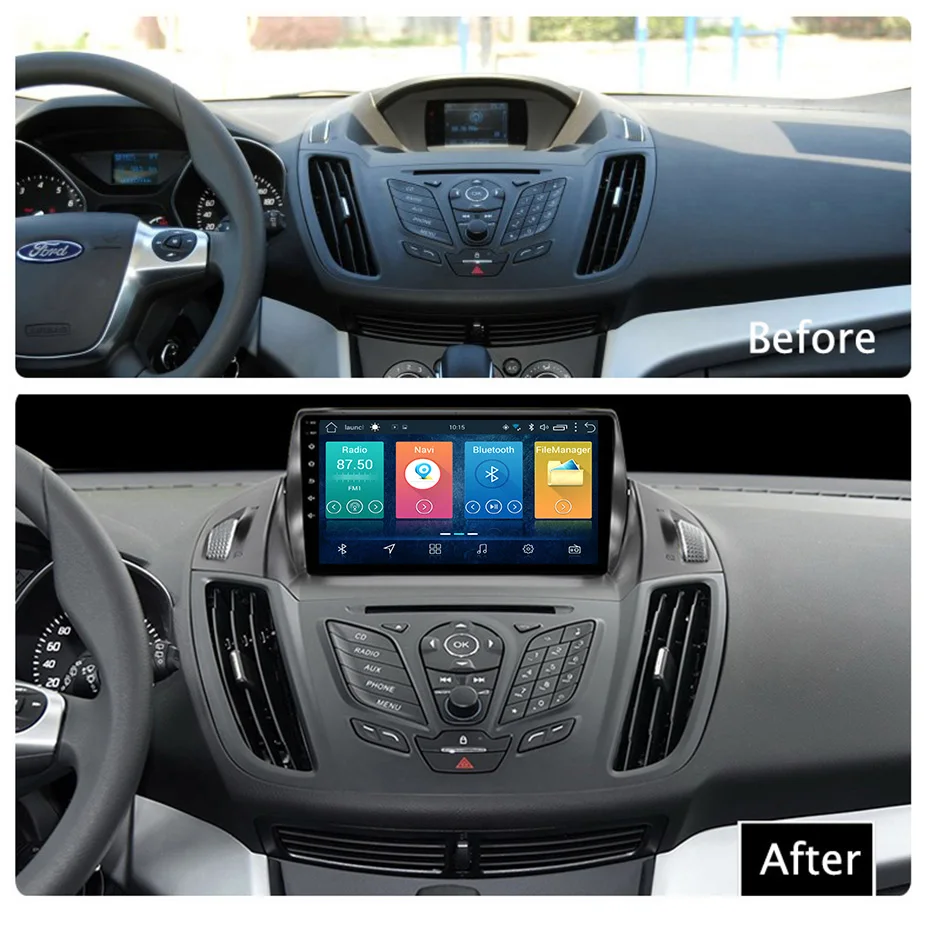 9 дюймовый 2.5D IPS закаленный HD мультисенсорный экран Android 8 1 NAVI для Ford kuga/C-MAX 2013-2017 с BT