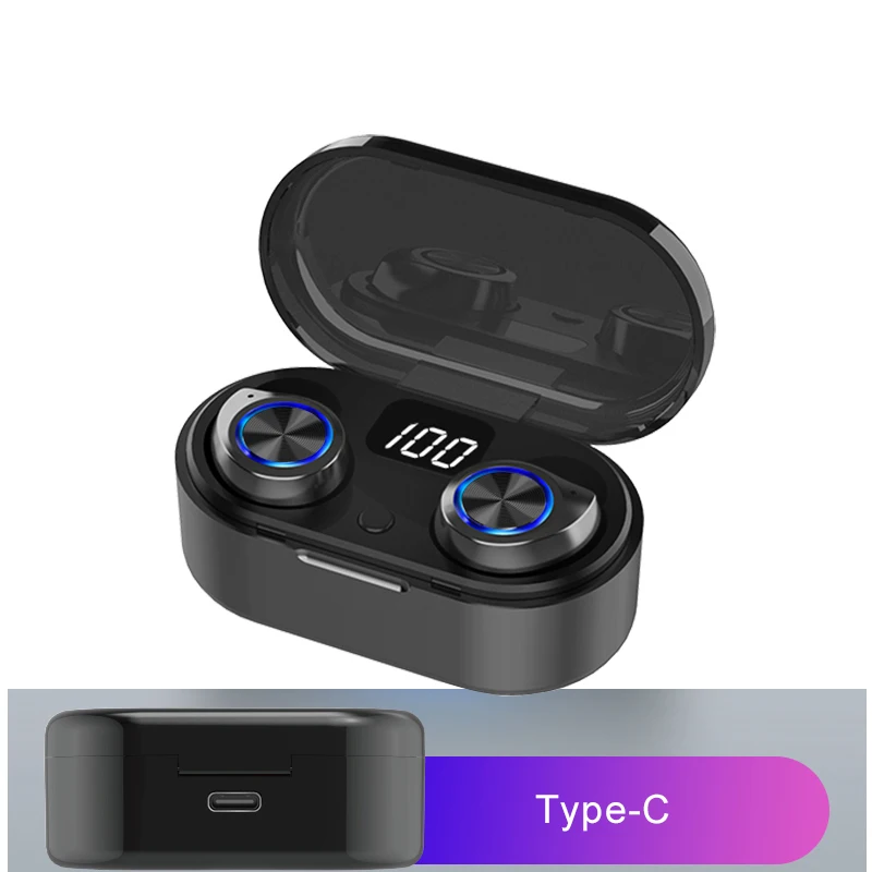 TW80 беспроводные Bluetooth наушники tws Led дисплей цифровые Hi Fi стерео отпечатков