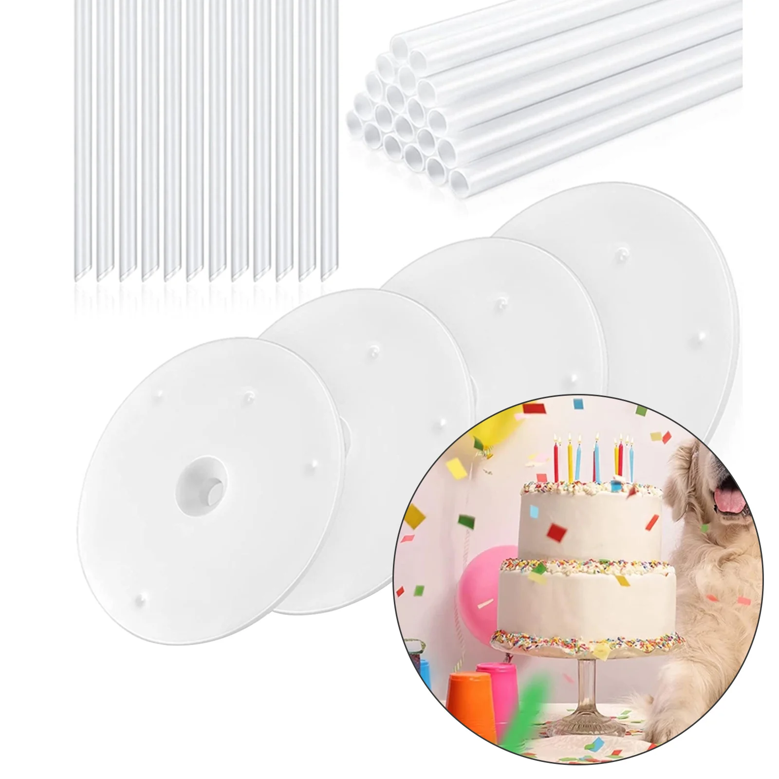 

Набор пластиковых палочек для торта, многослойный держатель для торта на день рождения, двухслойные распорки для фиксации тортов, инструме...