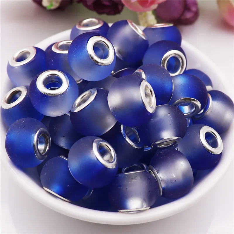 

10Pcs New Big Hole Round Glass Crystal European Spacer Beads fit Pandora Bracelet Pendant Necklace for Jewelry Making