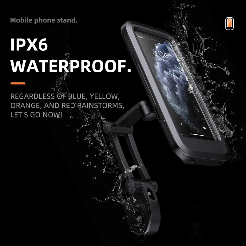 waterproof bike phone holder case universal motorcycle bicycle mount 360 rotation adjustable handlebar clip stand dust and drop free global shipping