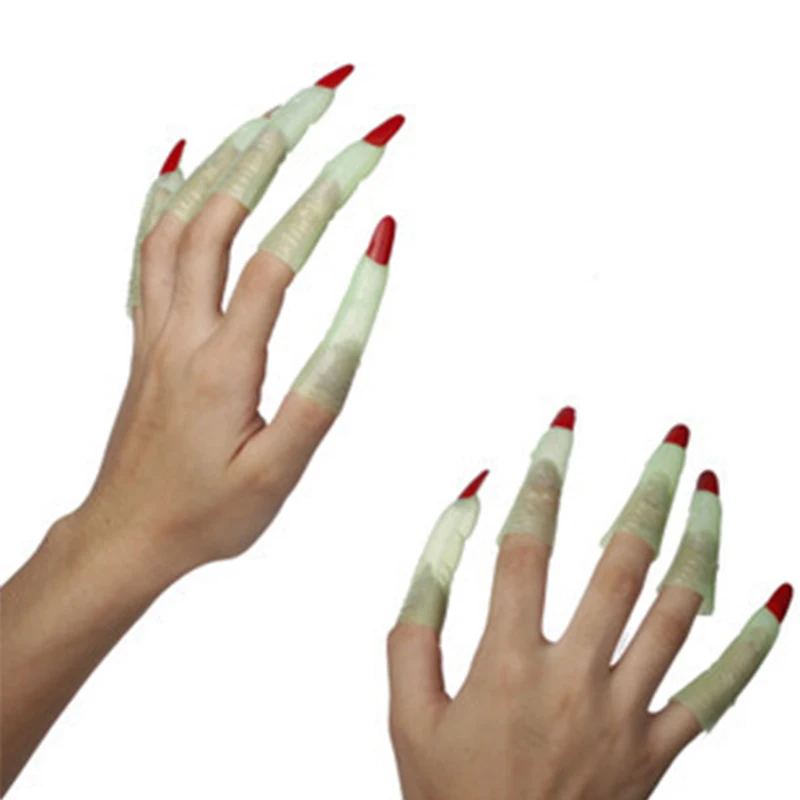 Зомби искусственные пальцы ведьминские ногти набор крышки Хэллоуин реквизит