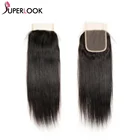 4x4 кружевная застежка только 13x5x2 T часть прозрачные кружевные застежки 100% бразильские человеческие волосы натуральный черный предварительно выщипанные отбеленные узлы