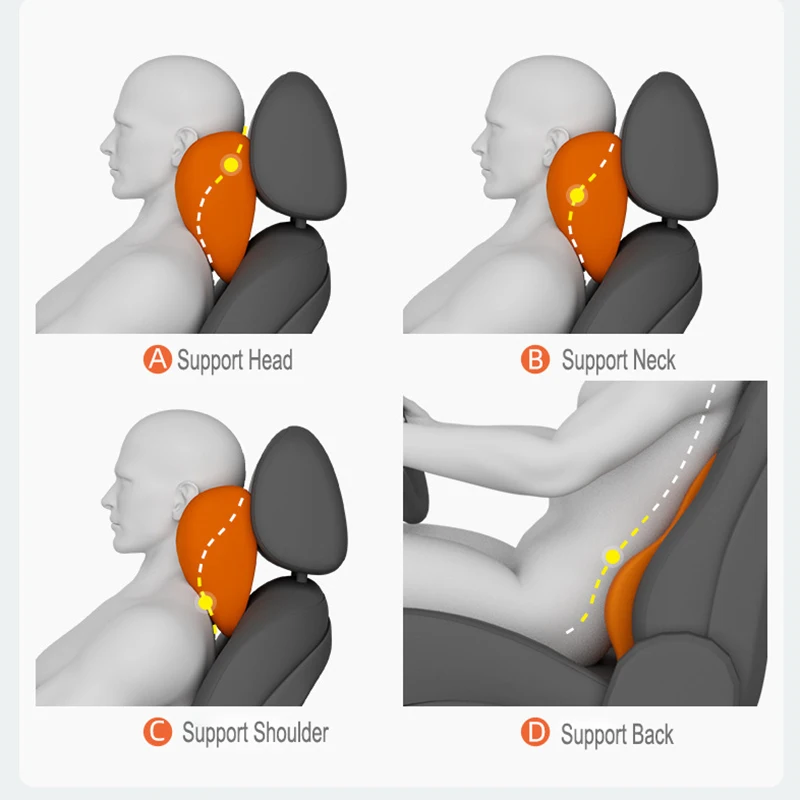 

2021 Car Headrest U Shaped Neck Pillow Auto Vehicle Rest Cushion Touch Comfortable Pillow Skin-friendly Memory Foam Head Support