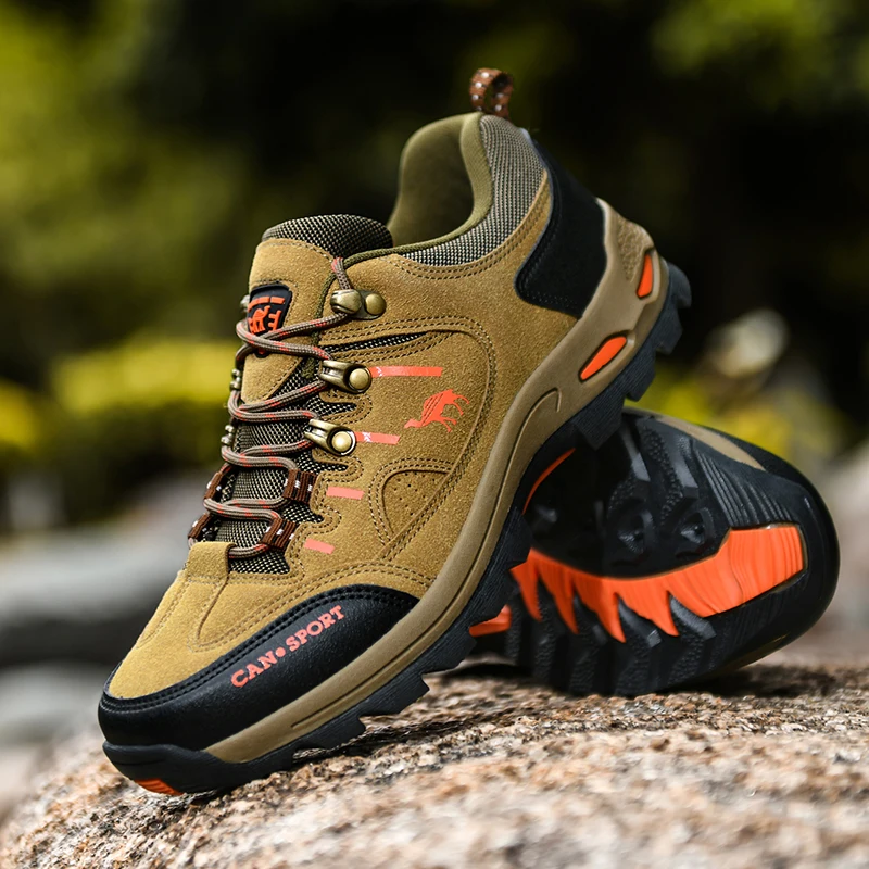 New Men Hiking Shoes Comfortable Climbing Shoes Outdoor Non-Slip Mountain Shoes for Walking Trekking Camping Trail Running Shoes