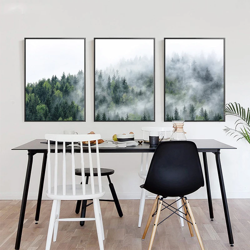 Северный лес дерево пейзаж печать на холсте декоративное растение вышивка с