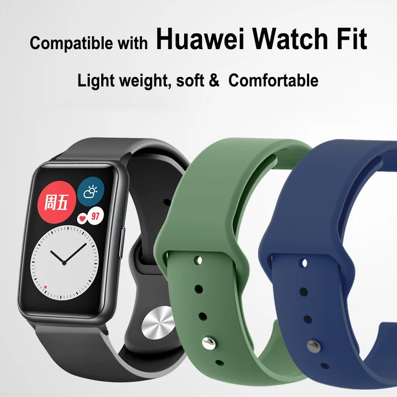 Фото Спортивный резиновый ремешок для Huawei Watch Fit 2 силиконовый сменный Браслет