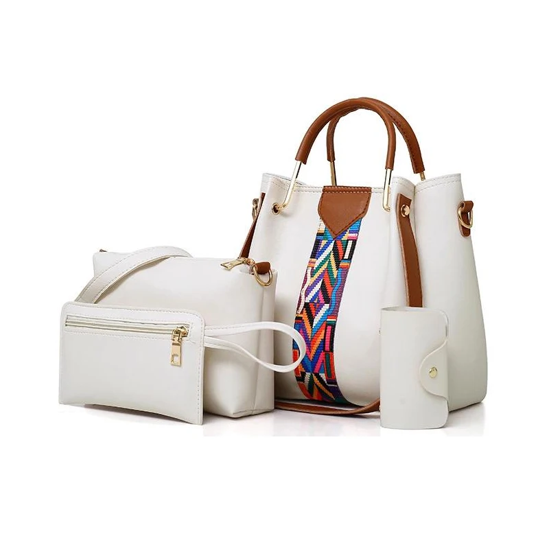 

4Pcs Fashion Crossbody Bag PU Women Composit Bag Shoulder Bag Messenger Bag Wallet Handbag Lady's Large Capacity Portable Wallet