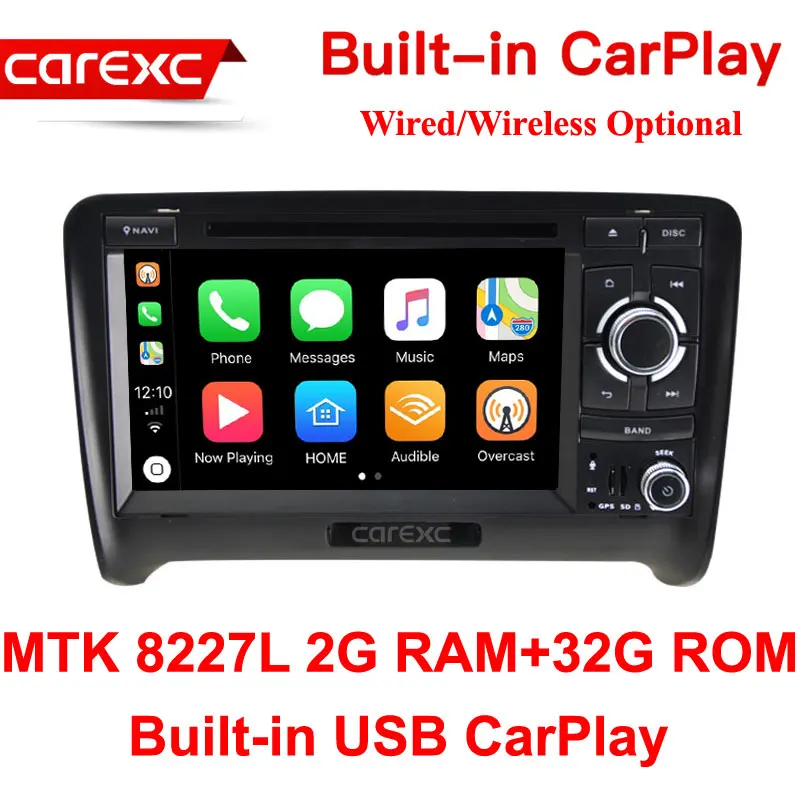 MTK 32G ROM CarExc 7 дюймов Android 9,0 Радио беспроводной CarPlay gps Навигация DVD плеер для Audi TT MK2 8J 2006 2007 2008 2009 2010 2011 2012 - Цвет: MTK 32G ROM