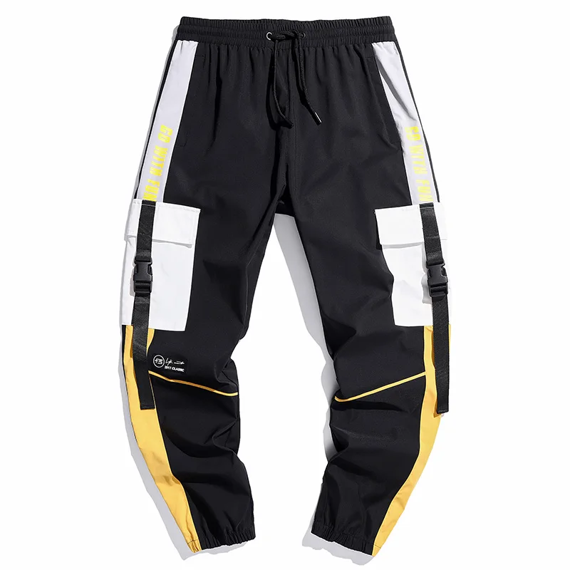 

Streetwear Tracksuit Men 2021 Spring Sportswear Ribbons Men's Sets Casual Male Track Suit Two Piece Set Jacket + Jogger Pants