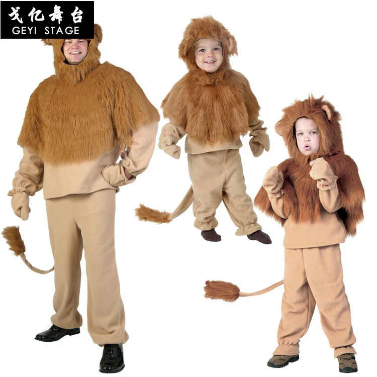 

Halloween Children's Cosplay Costume Animal Carnival Performance Men Children Long Haire Lions Clothes