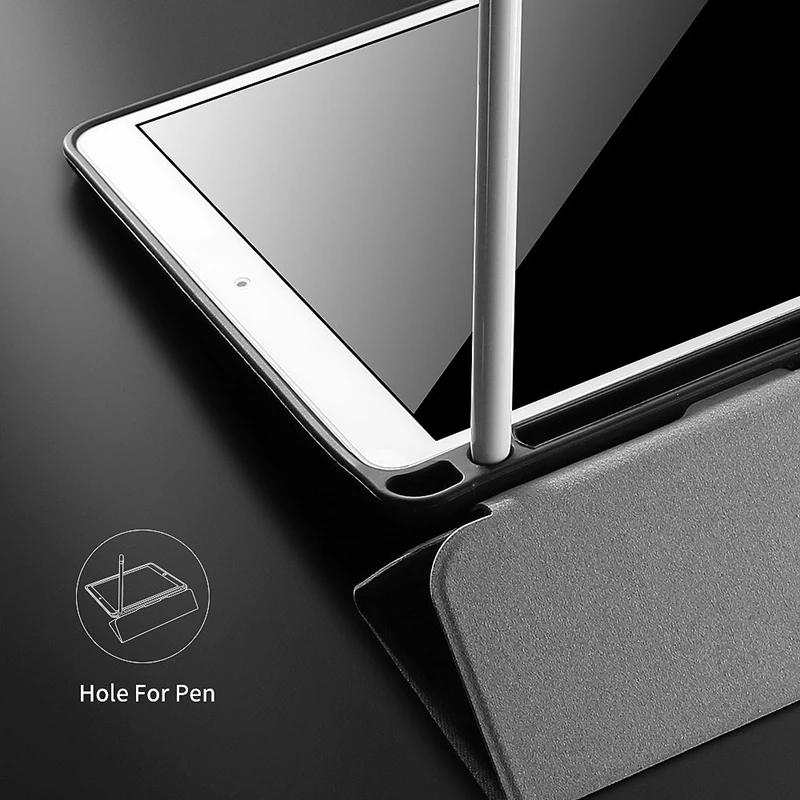 

for Apple iPad PRO 10.5 Inch Tablet PC Case with Press Pen Anti-Lost Card Slot Design PU Protective Case