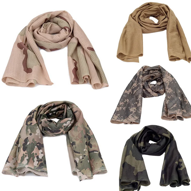 Тактический Камуфляжный Военная сеть шарф сетчатый мужской дышащий Шарф для