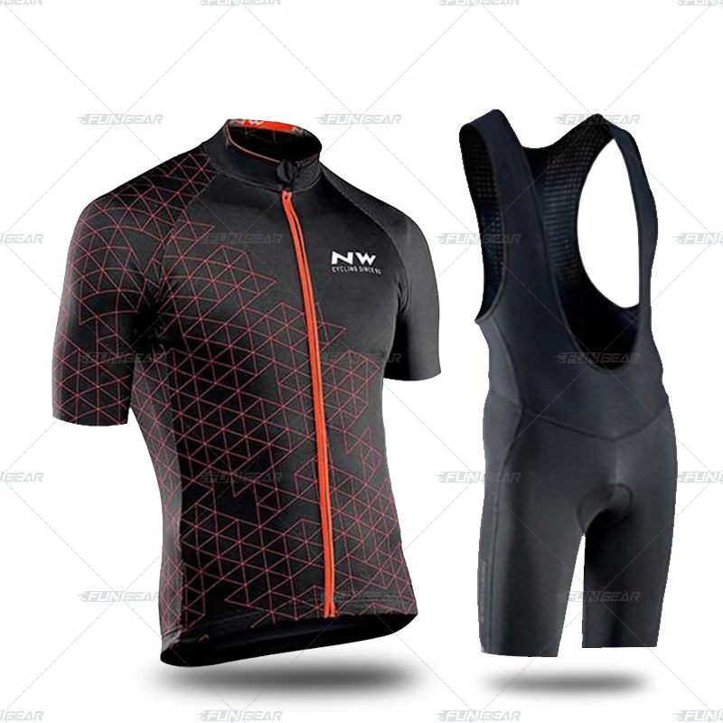 BibCyclingSet Одежда для велоспорта, набор из Джерси для мужчин, набор одежды с коротким рукавом, облегающие костюмы, быстросохнущая дышащая рубашка Pro, шорты с 3D гелевой подкладкой - Цвет: BibCyclingSet
