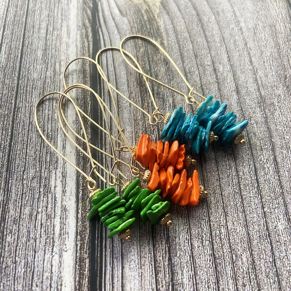 Серьги-подвески женские в богемном стиле массивные длинные висячие украшения