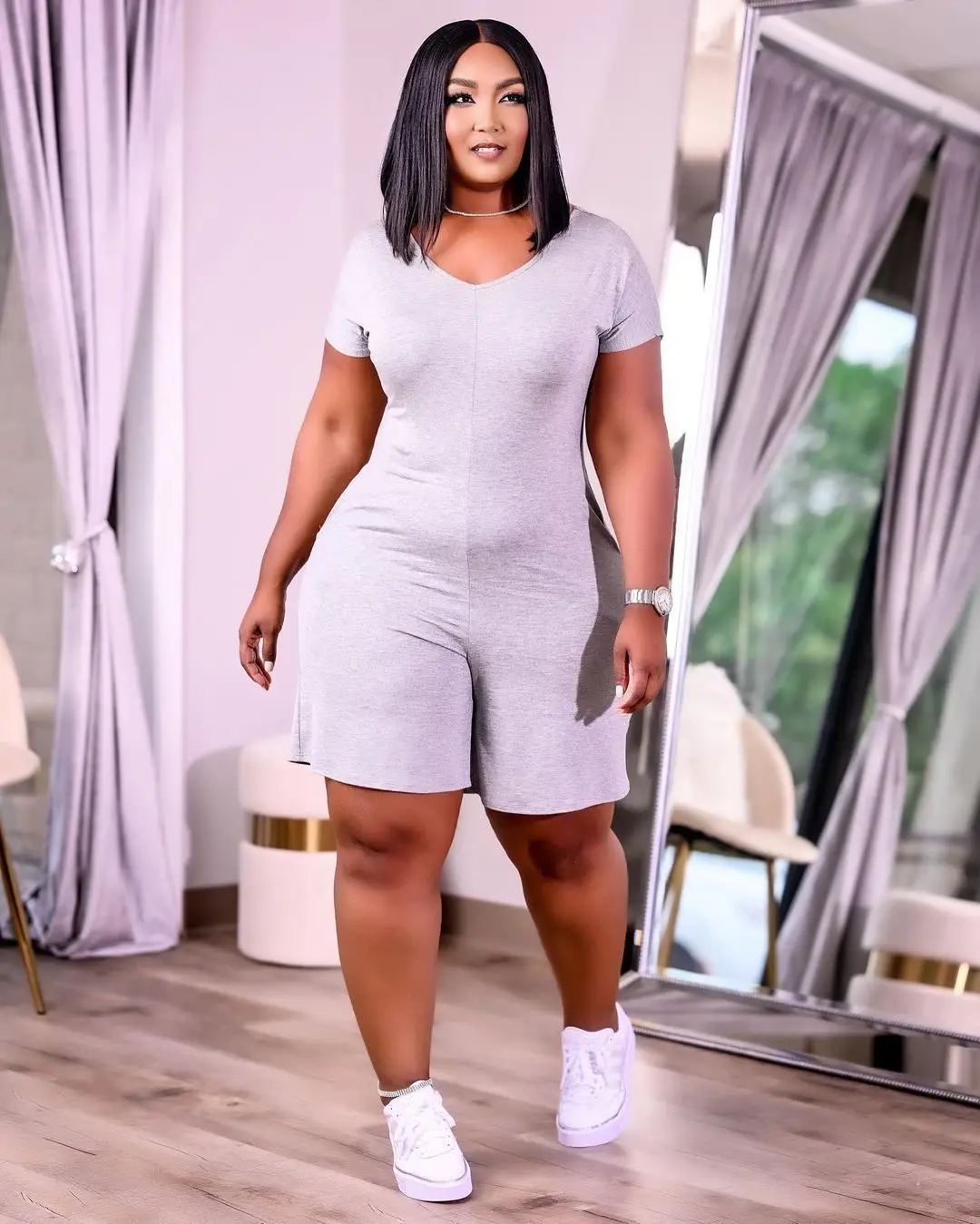 

Women Jumpsuit Short Sportswear Summer Casual Round Neck Jumpsuit Women Short Sleeve Bodysuit Womens Rompers Womens Jumpsuits