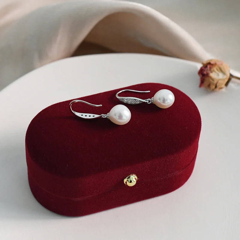 Женские серьги капли из натурального пресноводного жемчуга ASHIQI серебро 925