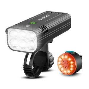 6000lm bicycle light powerful 6led bike headlight 5200 mah usb rechargeable as power bank front and rear lights set by ebuyfire free global shipping