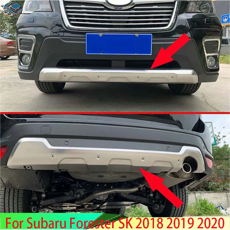 

For Subaru Forester SK 2018 2019 2020 Decorate Accessories Stainless Steel Front and Rear Bumper Skid Protector Guard Plate