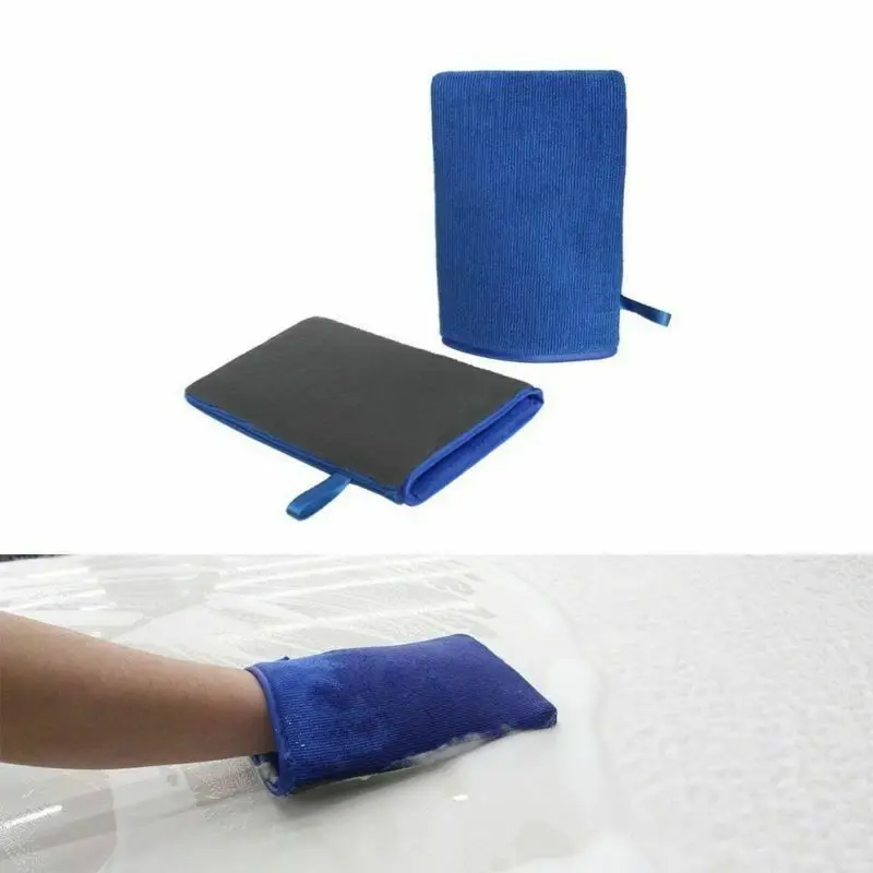 

1* Car wash Reusable Gloves For Detailing Polish Blue 5.5*8.7" Automotive