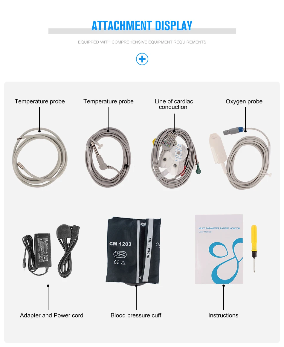 Монитор пациента медицинское оборудование 7 дюймов 6 параметров NIBP, Spo2, PR, ECG, RESP, TEMP ICU/CCU мульти-параметры монитор пациента