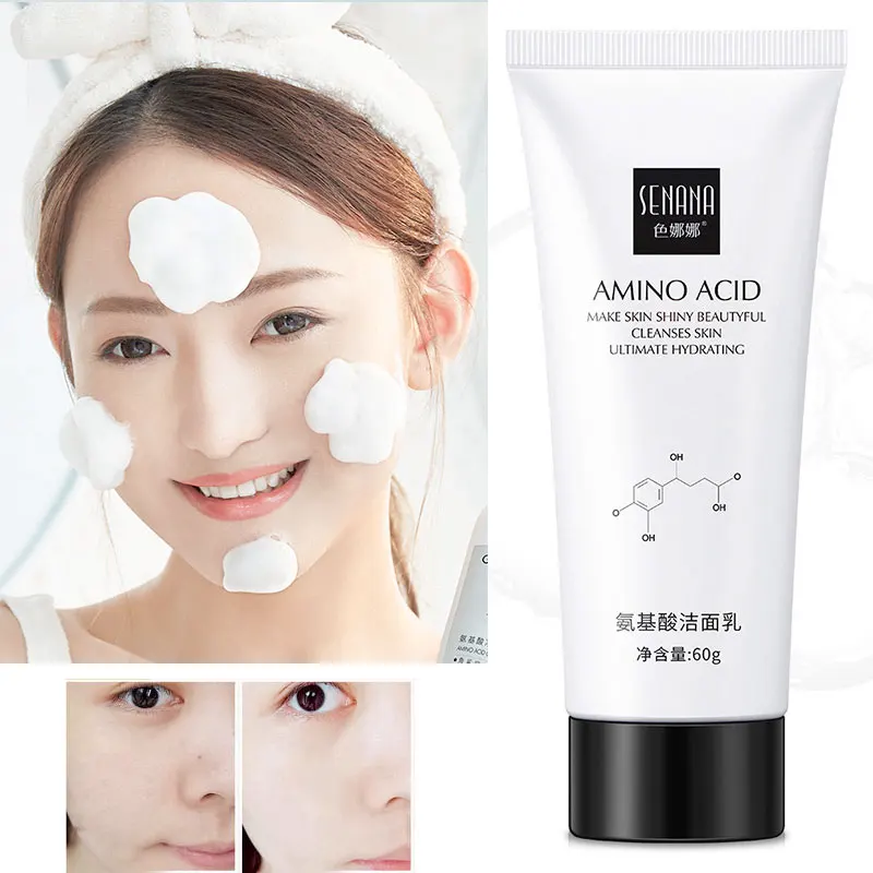 

Amino Acid Facial Cleanser 60Ml Whitening Face Cleanser Deep Fresh Hydrating Moisturizing Foam Brightening Face Wash